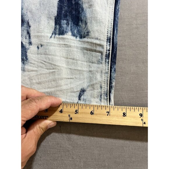 Dreamland Skinny Jeans 42x33 Blue Denim Patched Acid Washed Zip Pocketed Belted. - Picture 12 of 12